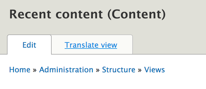 Drupal 8 views translate tab