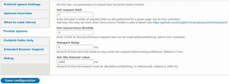 Quicklink - Throttle Options